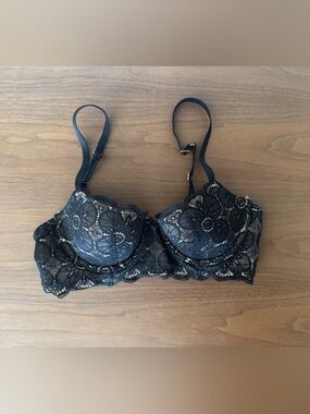 Aerie Lace balconette Underwire Bra - Black and nude